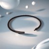 3.0mm Stainless Steel Leather Cord Bracelet With A Single Buckle And Wear-resistant Edging.