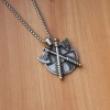 Stainless Steel Axe Disc Necklace