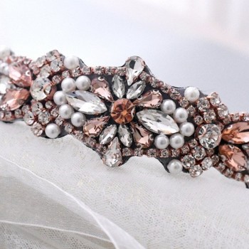 Solid Color Headband Headwear With Rose Gold Rhinestones Inlaid Stone Headband