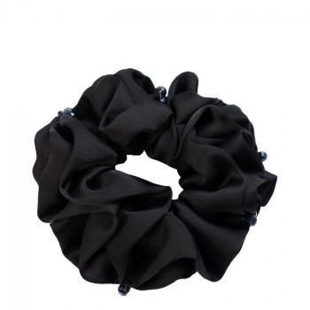 Pure black class crystal hair ring