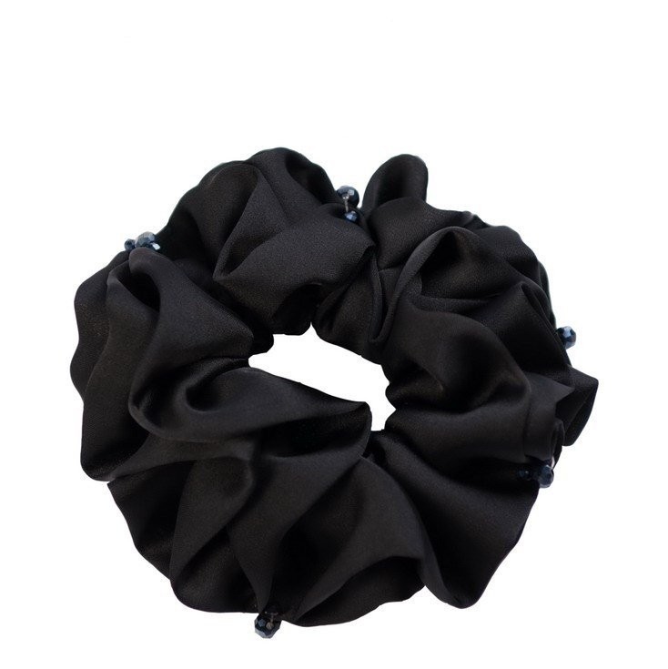 Pure black class crystal hair ring