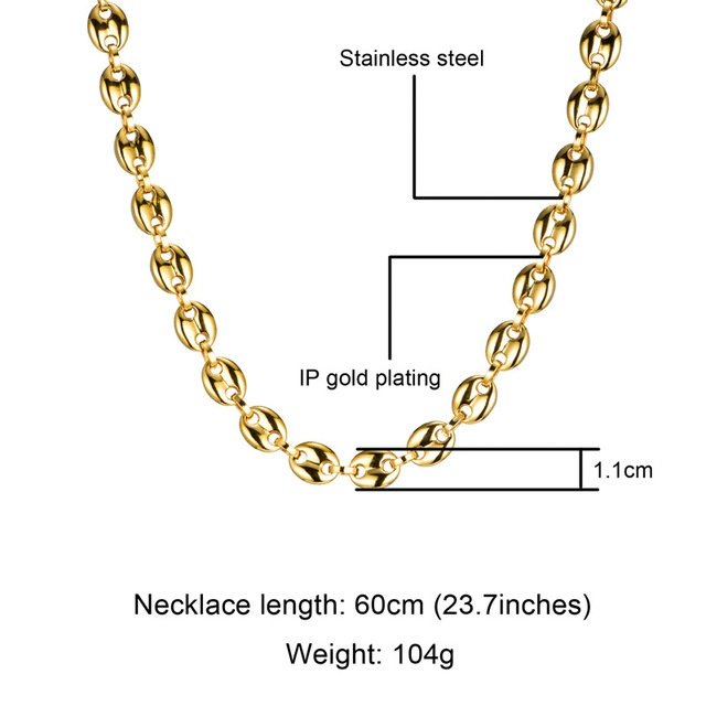 Stainless steel coffee bean necklace