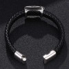 Stainless Steel Bold Leather Punk-Style Eagle Personalized Braided Leather Bracelet For Men