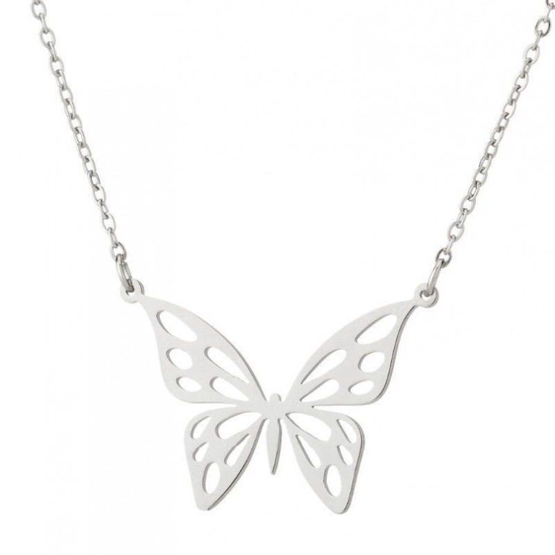 Stainless Steel Hollow Butterfly Necklace