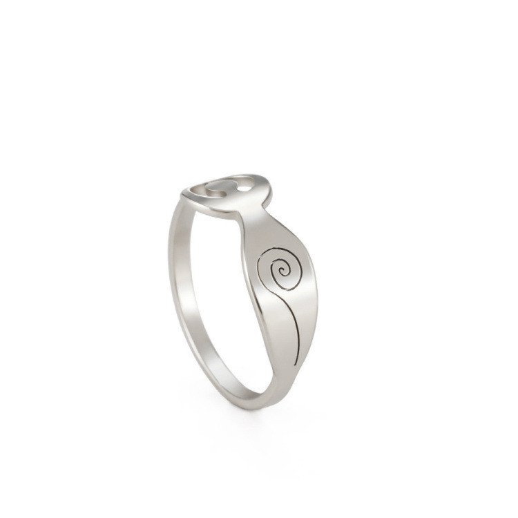 Aerobics Yoga Girls Raising Hands Characters Stainless Steel Rings