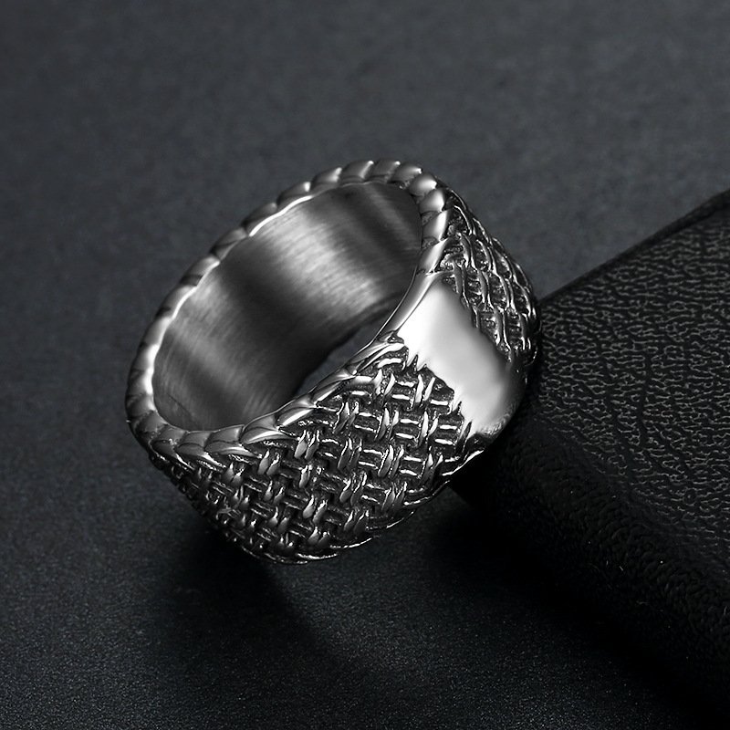 Circle Ring Stainless Steel Men's Retro Ring
