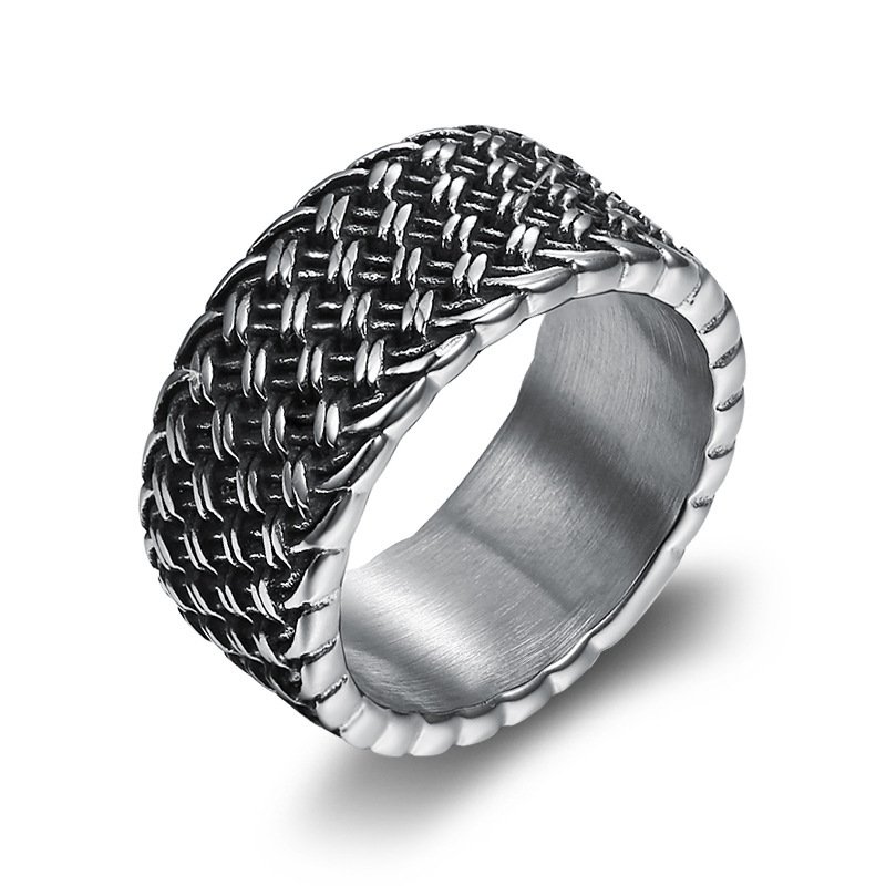 Circle Ring Stainless Steel Men's Retro Ring