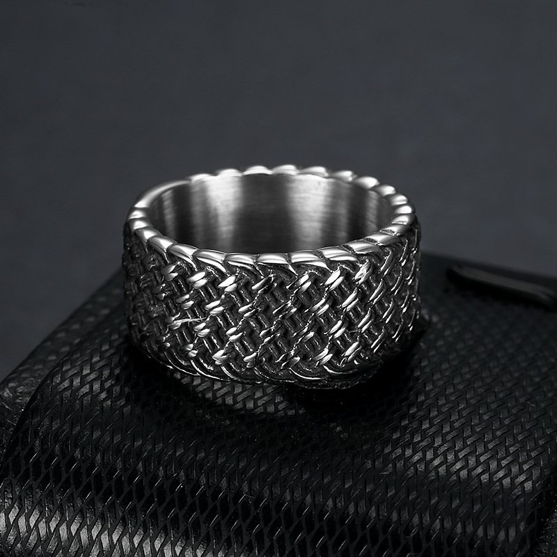 Circle Ring Stainless Steel Men's Retro Ring