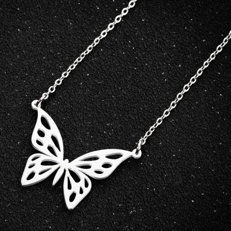 Stainless Steel Hollow Butterfly Necklace
