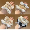 Camellia Large Intestine Hair Ring Retro Ponytail Hair String