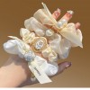 Camellia Large Intestine Hair Ring Retro Ponytail Hair String