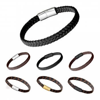 Twisted Braided Personalized Retro Leather Rope Bracelets For Couples