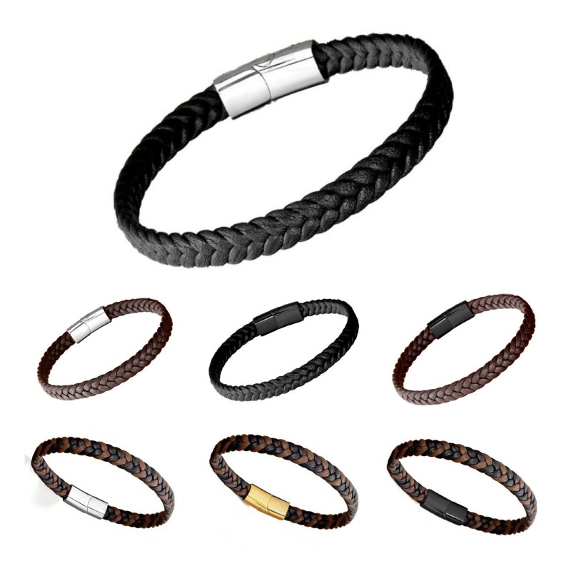Twisted Braided Personalized Retro Leather Rope Bracelets For Couples