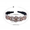 Solid Color Headband Headwear With Rose Gold Rhinestones Inlaid Stone Headband