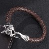 Fashionable Wolf Head Genuine Leather Braided Leather Cord Exquisite Bracelet