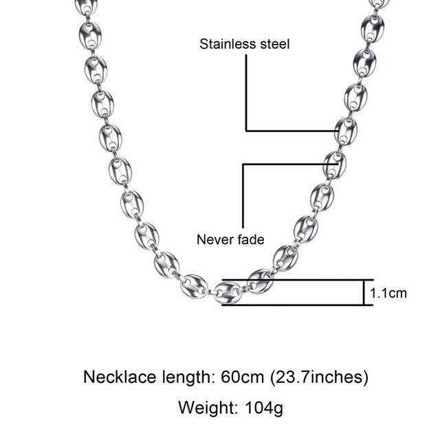 Stainless steel coffee bean necklace