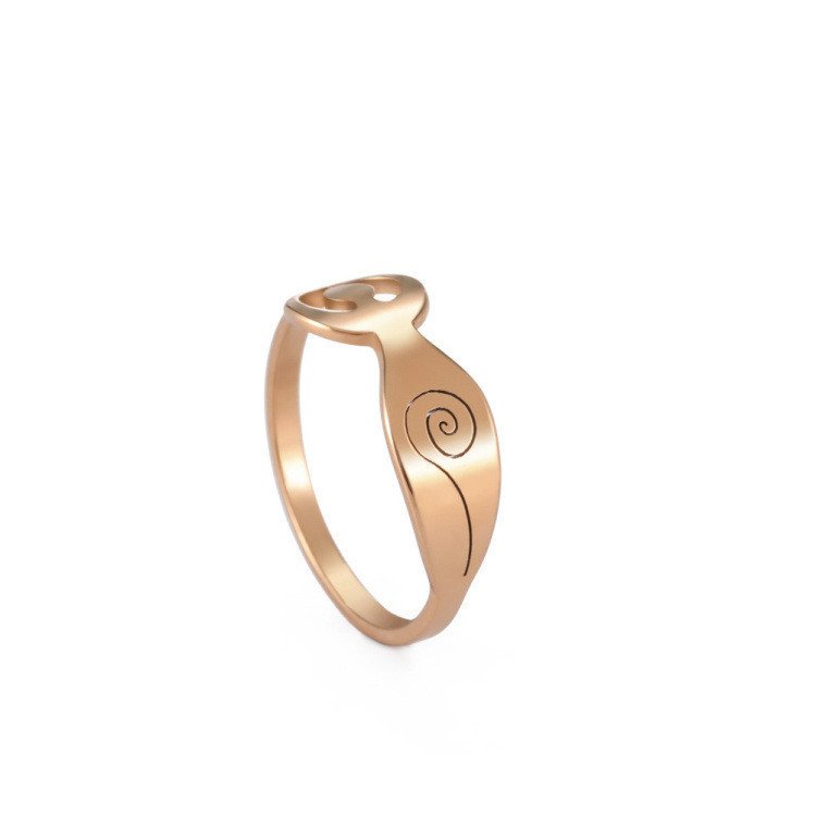 Aerobics Yoga Girls Raising Hands Characters Stainless Steel Rings