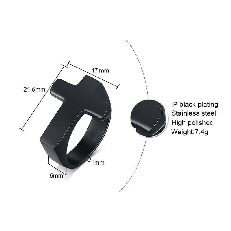 Cross Stainless Steel  Ring