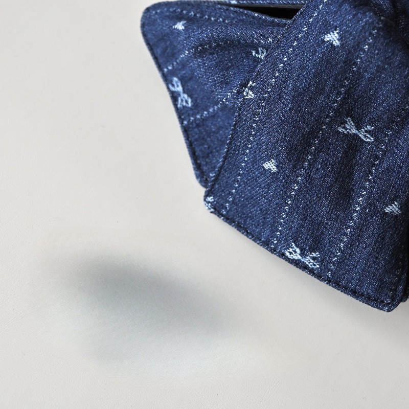 Embroidered Denim High Sense Barrettes Back Head Updo Shark Barrettes