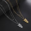 Star Moon Stainless Steel Necklace