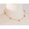 Flower Ornament Stainless Steel Necklace