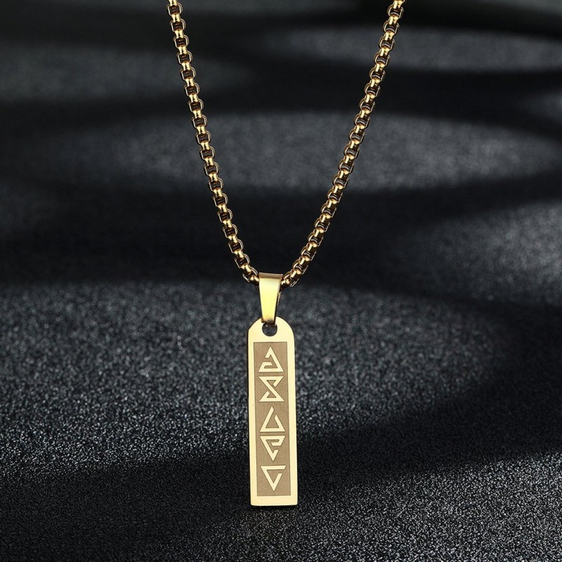 Rectangular Stainless Steel Pendant Necklace