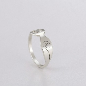 Aerobics Yoga Girls Raising Hands Characters Stainless Steel Rings