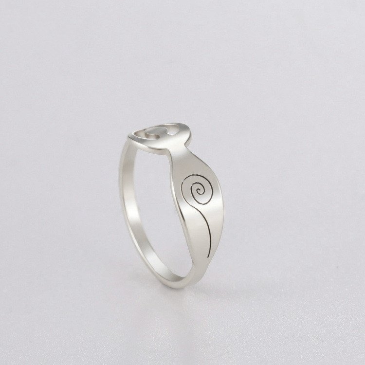 Aerobics Yoga Girls Raising Hands Characters Stainless Steel Rings