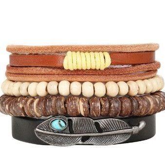 Fashion Beaded Leather Bracelets And Bracelets