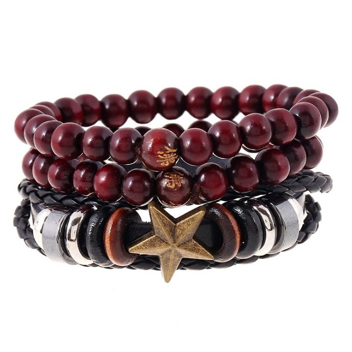 Fashion Beaded Leather Bracelets And Bracelets