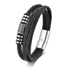 Stainless Steel Multi-Layer Leather Men's Bracelet
