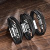 Stainless Steel Multi-Layer Leather Men's Bracelet