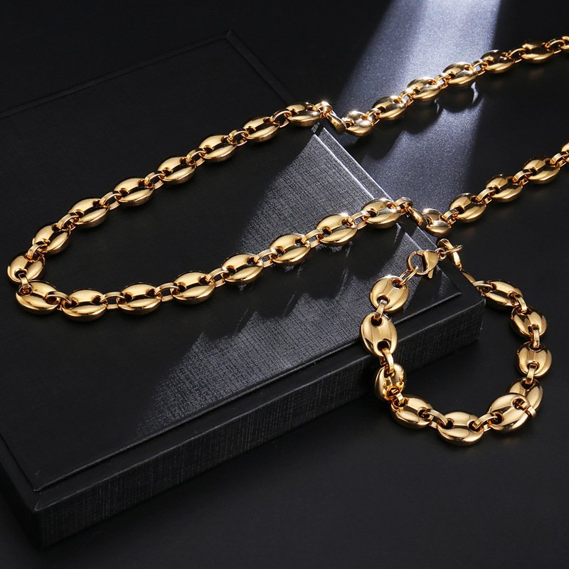 Stainless steel coffee bean necklace