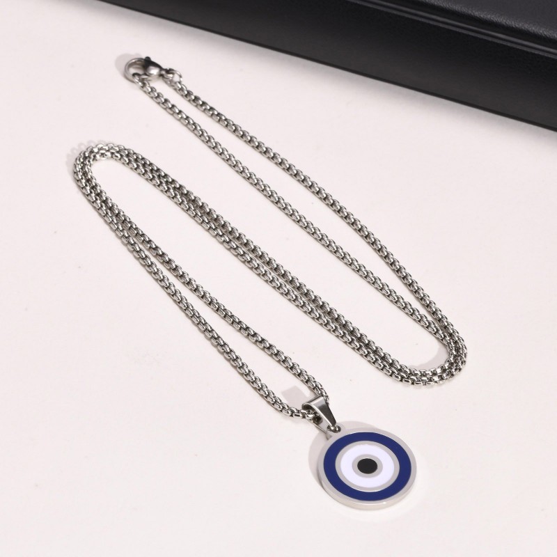 Stainless Steel Circular Steel Color Necklace