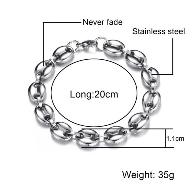 Stainless steel coffee bean necklace