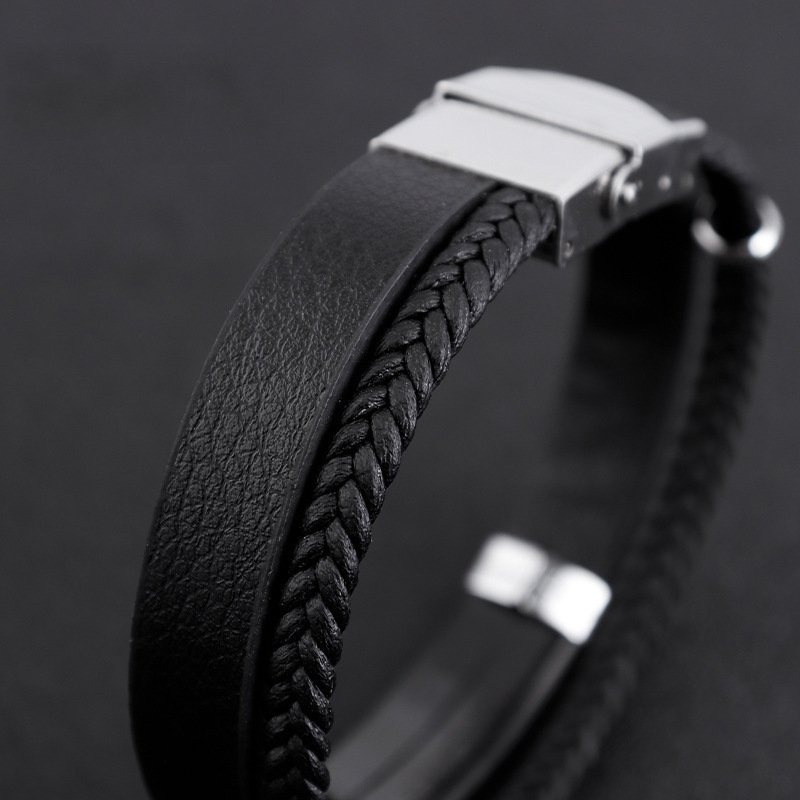 Twist Braided Double Leather Bracelet