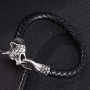 Fashionable Wolf Head Genuine Leather Braided Leather Cord Exquisite Bracelet