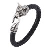 Fashionable Wolf Head Genuine Leather Braided Leather Cord Exquisite Bracelet
