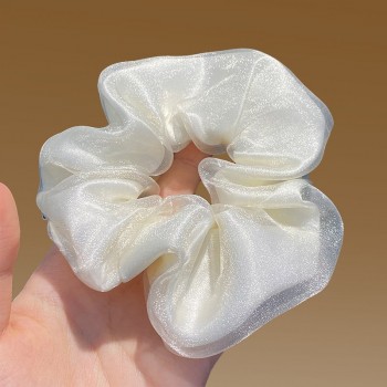 Camellia Large Intestine Hair Ring Retro Ponytail Hair String