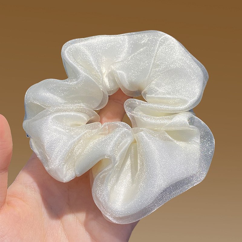 Camellia Large Intestine Hair Ring Retro Ponytail Hair String