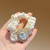 Camellia Large Intestine Hair Ring Retro Ponytail Hair String