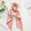 Long Ribbon Large Intestine Ring Headwear Women's Hair Tie Ponytail Bandeau Floral Hair Ring Simple