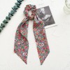 Long Ribbon Large Intestine Ring Headwear Women's Hair Tie Ponytail Bandeau Floral Hair Ring Simple