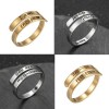 Stainless Steel Ring Retro English Double Ring