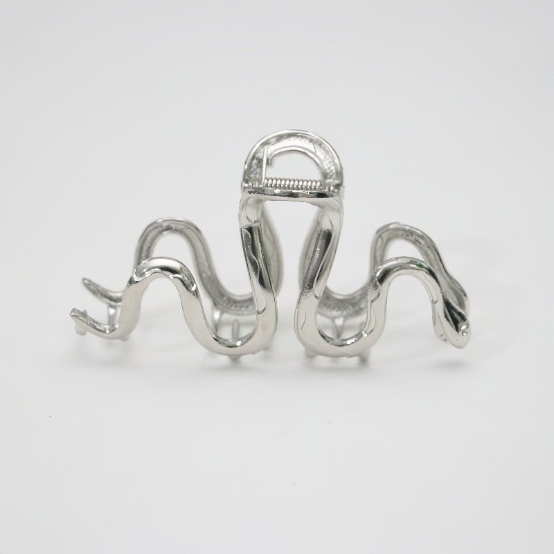 Slytherin Serpentine Metal Silver Barrettes