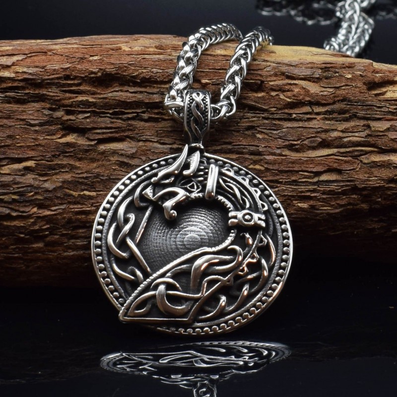 Rune Pendant Stainless Steel Necklace