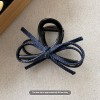 Back Head Blue Denim Bow Barrettes