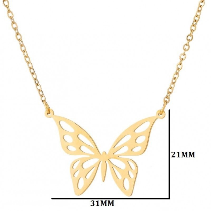 Stainless Steel Hollow Butterfly Necklace