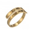Stainless Steel Ring Retro English Double Ring