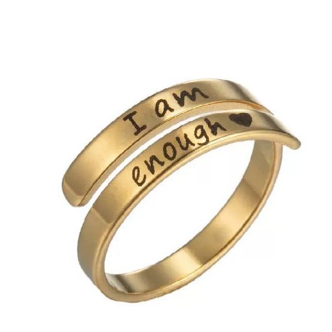 Stainless Steel Ring Retro English Double Ring